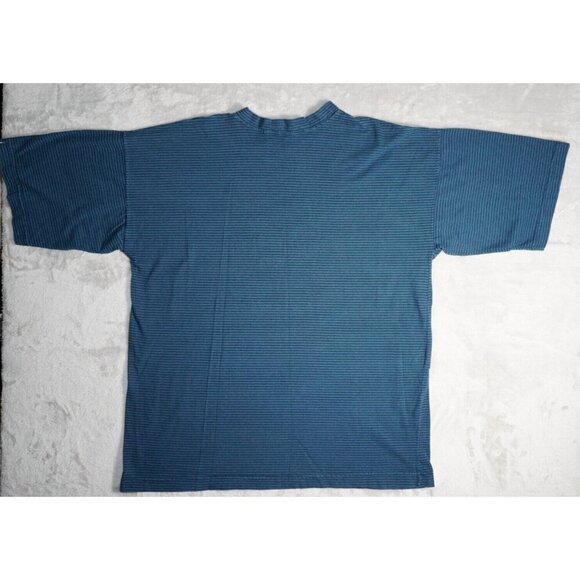 Vintage Pepe Jeanswear Striped Mock Neck T-Shirt - Made in USA - Size Medium - Picture 8 of 9